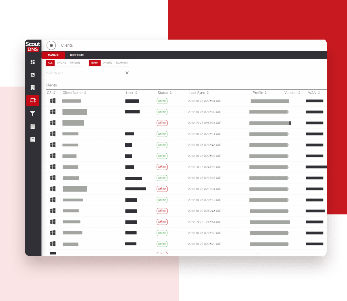 Scout360 roaming client protection