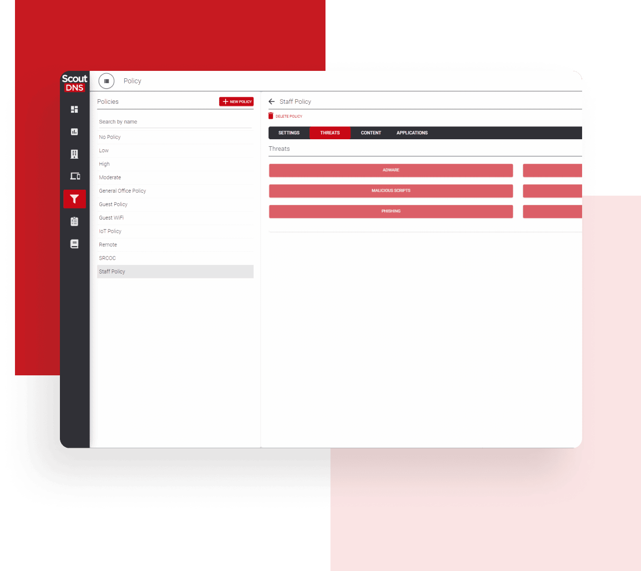 Internet Threat Protection dashboard