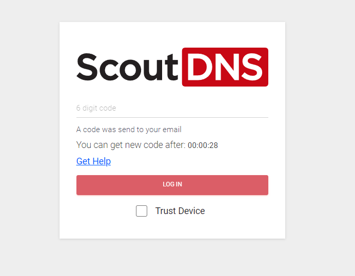 Token entry with Trust Device option
