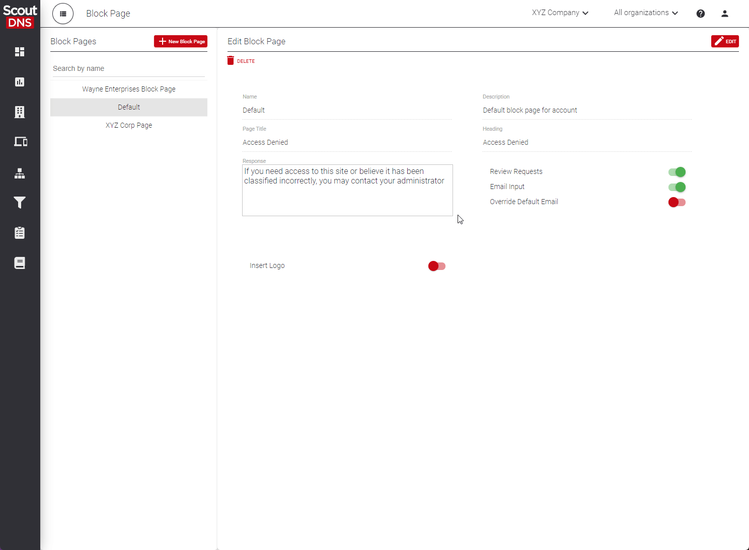 Block page editor