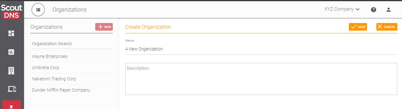 Creating a new organization