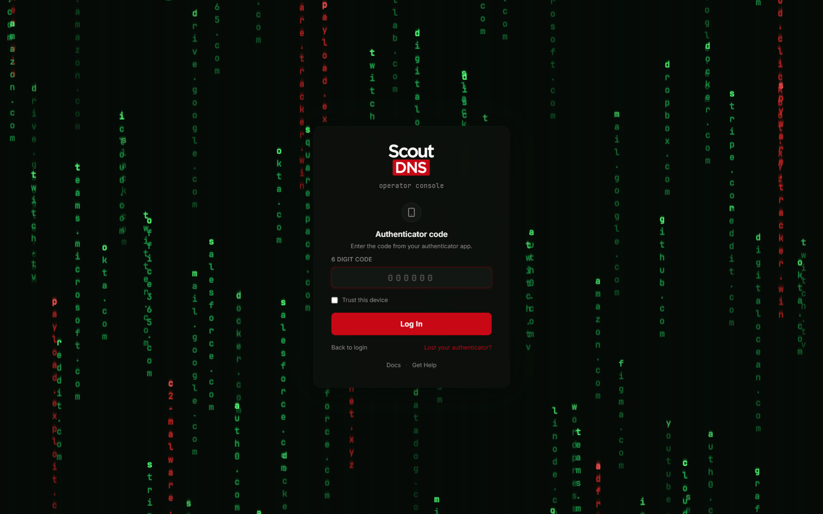 The authenticator code prompt