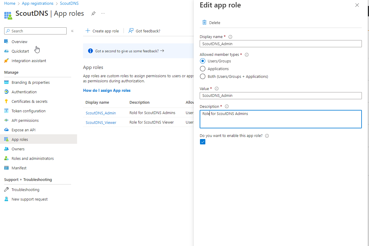 Creating an App Role