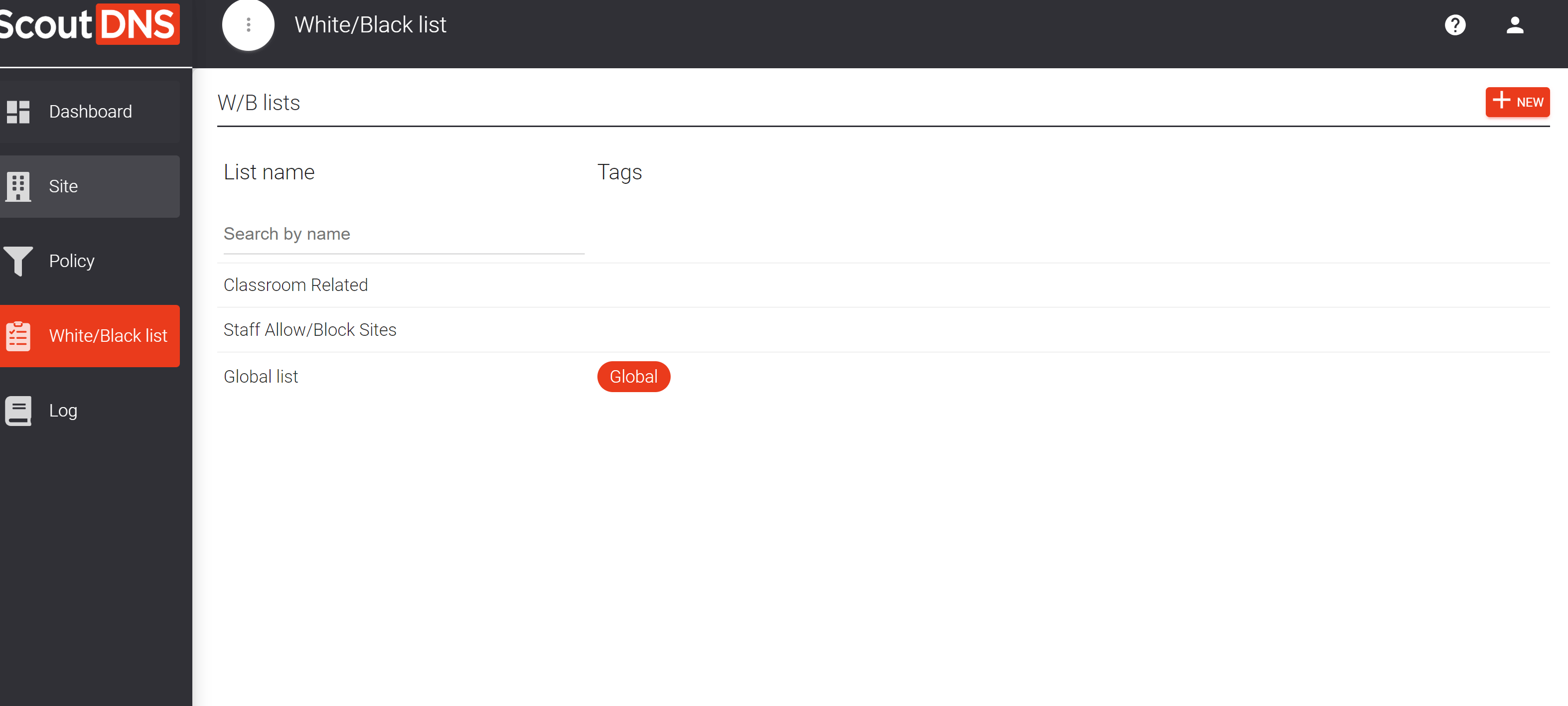 Custom Lists tab in the Admin Console